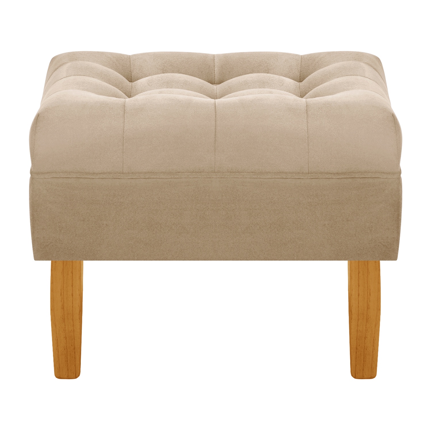 Bodevir - Pouf Wood 1C Felpa 04 Beige