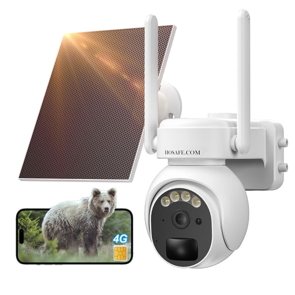 Cámara de seguridad HOSAFE.COM 4G LTE Celular Inalámbrica Solar