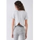 thumbnail image 4 of Camiseta Crop CCwholesalesclothings Manga Corta Cuello Redondo Detalle Espalda Pétalos, 4 of 5