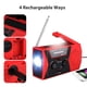 thumbnail image 4 of Radio meteorológica solar, radio FM/AM de emergencia autoalimentada con manivela, lámpara de mesa, linterna LED con batería recargable de 2000 mAh y mosquetón para el hogar y exteriores., 4 of 7
