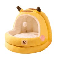 Magideal - Cama Para Gatos, Cueva, Nido Para Gatos, Suelo Antideslizante Acogedor Con Cojín Extraíble, Escondite, Perrera, Tienda De Campaña Para Gatos Semicerra S