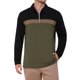 thumbnail image 1 of INSPIRE CHIC Camisa Polo de Hombre con Contraste, Cremallera, Manga Larga, Estilo Vintage, Talla 2XL, Verde Oliva, 1 of 5