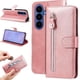 thumbnail image 1 of Funda tipo cartera para Samsung Galaxy S26 Plus con bolsillo con cremallera y ranuras para tarjetas – Función de soporte Rosa, 1 of 5