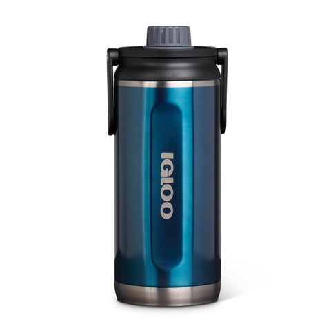 Botella Igloo Twist 'N' Chug De Acero Inoxidable De 1.06 L, Color Azul Moderno