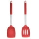 thumbnail image 1 of Utensilios de cocina de 2 piezas, cabezales de silicona aptos para uso alimentario y mangos de acero inoxidable, color rojo, 1 of 5
