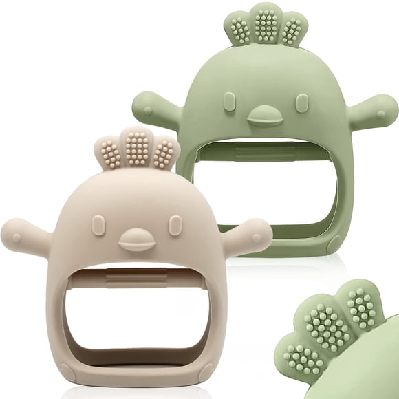 Manoplas de silicona ChookaChoo de Teething Toy para bebés de 0 a 6, 6 a 12 meses, paquete de 2