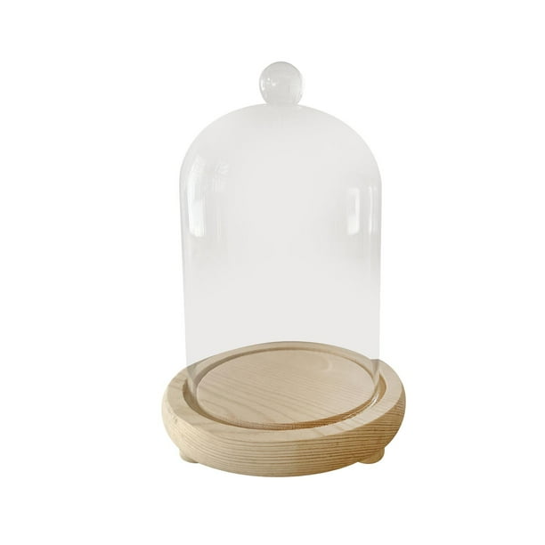 Campana De Exhibición De Cúpula De Vidrio Cloche, Escaparate Redondo Decorativo Para Mesitas De Noche, 10x13cm