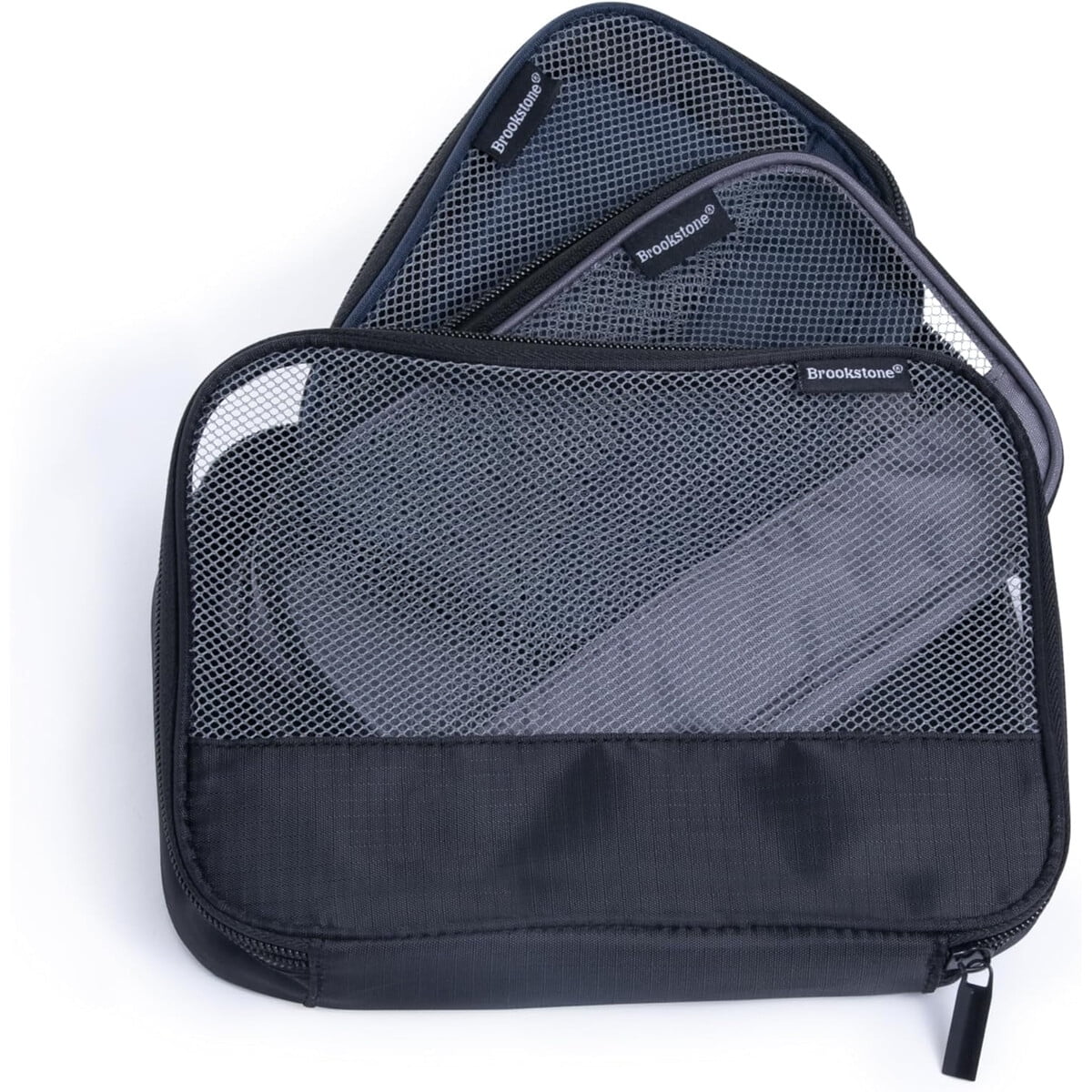 Set Organizadores De Viaje Brookstone 3 Piezas Malla Expandible