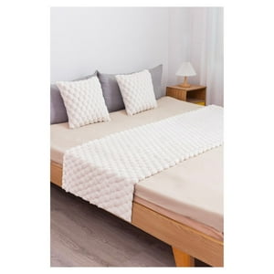 Genérico - Piecera Peludas Con Fundas 1.5/2 Plazas - Blanco