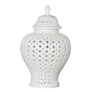 Magideal - Jarrón De Cerámica Chino Organizador Almacenamiento Flor Plantas Titular Decoración Exhibición Hueco Hacia Fuera Jarro De Jengibre Para Alt. 275 Cm Boca 72 Cm