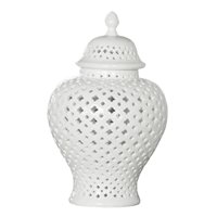 Magideal - Jarrón De Cerámica Chino Organizador Almacenamiento Flor Plantas Titular Decoración Exhibición Hueco Hacia Fuera Jarro De Jengibre Para Alt. 275 Cm Boca 72 Cm