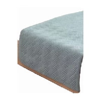 Genérico - Piecera De Cama Terciopelo Plush King + 2 Fundas 70X210 Cm Color Agua