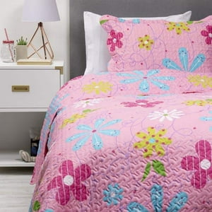 Zahr - Cubrecama Estampado Ultra 1.5 Plazas Rosado