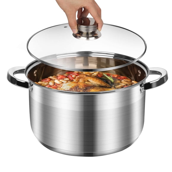 Olla de caldo LEUGWAKN de 9,5 L acero inoxidable con tapa