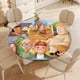 thumbnail image 4 of Recreo-theme Fitted Round Tablecloths Elastic Edged Table Covers Waterproof Table Cloth for Kitchen Holiday Party Tables Decor 120cm, 4 of 6