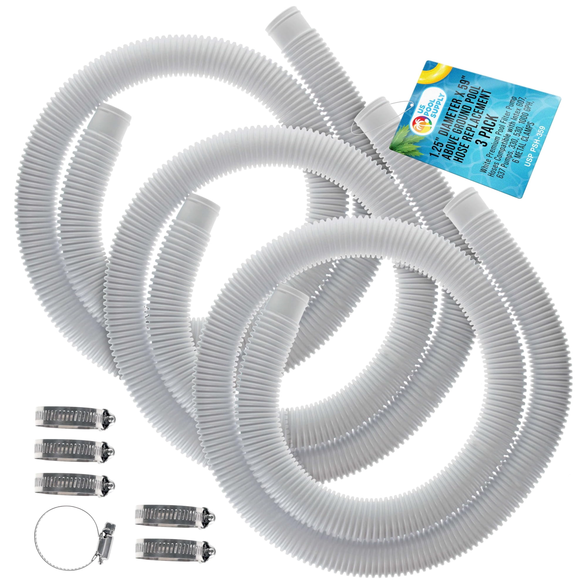 Manguera De Repuesto Para Piscina U.s. Pool Supply 1.25" X 1.5 M - Paquete De 3