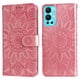 thumbnail image 1 of Funda tipo cartera FOXDOCK para Infinix Hot 12 , diseño girasol en relieve, cuero PU, cierre magnético, soporte y tarjetero, 1 of 5