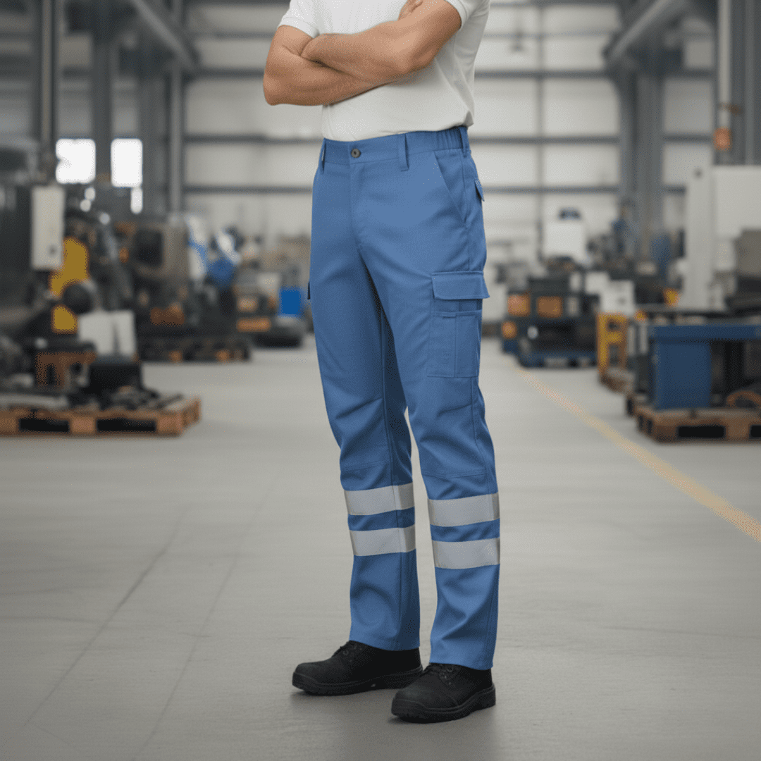T-world - Pantalón Cargo Gabardina Con Cinta Reflectante Hombre Azul Índigo