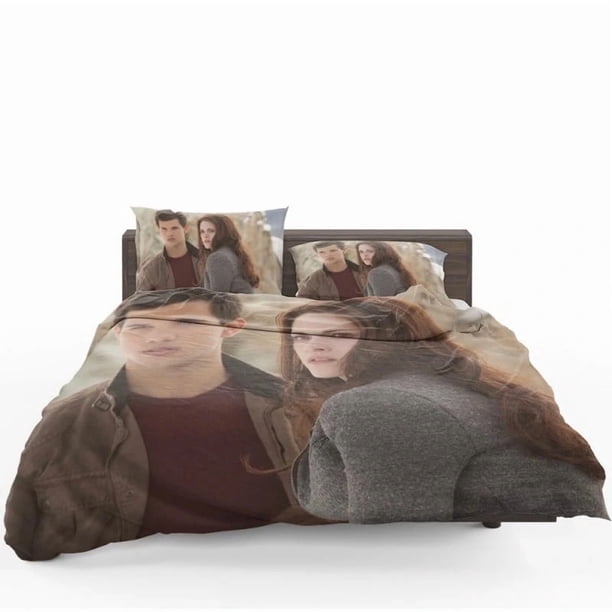 The Twilight Saga Bella Swan Jacob Black Quilt Duvet Cover Set Bedspread3-Piece Bedding Set