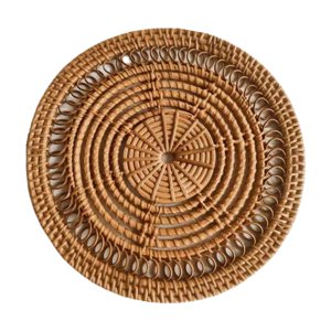 Magideal - Cesta De Pared Tejida A , Decoración Única Para Colgar En Pared, Tapetes, Posavasos, Decoración Bohemia, Cesta Redonda Hueca Y Poco Profunda Pa Flor Redonda 30Cm