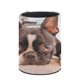 thumbnail image 3 of Boston Terrier-theme Cylinder Pen Holder Pencil Organizer with Flannel Lining PVC Leather Material Cardboard Base for study work 10*8CM, 3 of 6