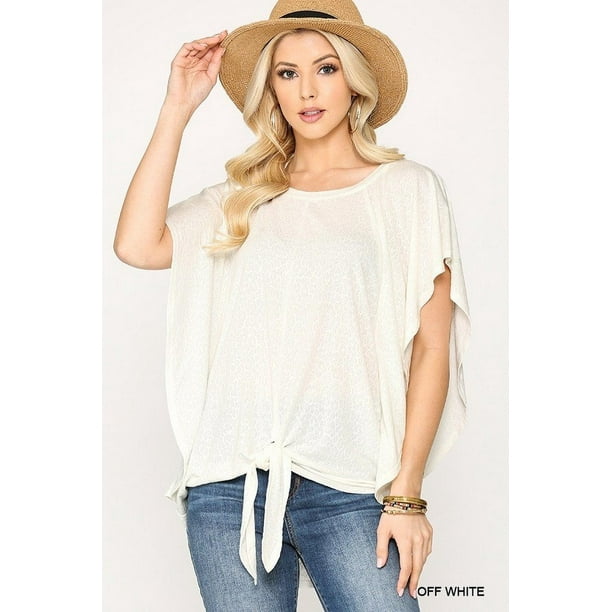 Top de Jersey de Punto Jacquard de Leopardo con Lazo Delantero y Mangas con Volantes
