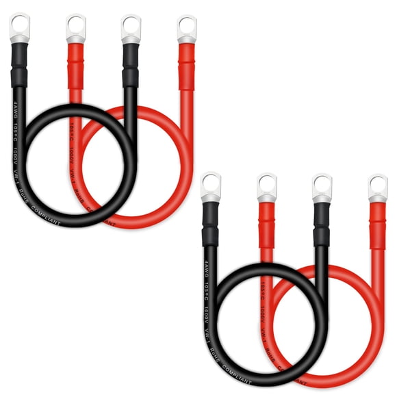 Cables de batería QIATOL 4 AWG de cobre, 61 cm, 4 piezas
