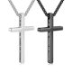 thumbnail image 1 of Collar Ursteel de acero inoxidable con forma de cruz negra y plateada de 56 x 25 mm, 1 of 7