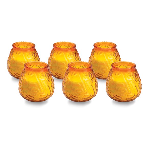 Velas Sterno de cera Euro‑Veneciana con portavela de vidrio, 45 h, paquete de 6