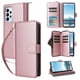 thumbnail image 1 of Funda Cartera con Cremallera y Correa para Samsung Galaxy A23 5G Soporte y Tarjetero Oro rosa, 1 of 6