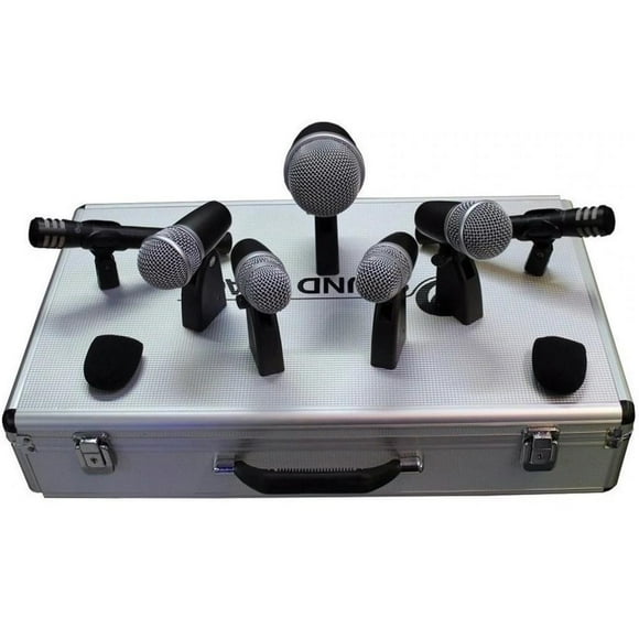 Set de 7 microfonos para bateria con estuche y clips Soundtrack DRM-7