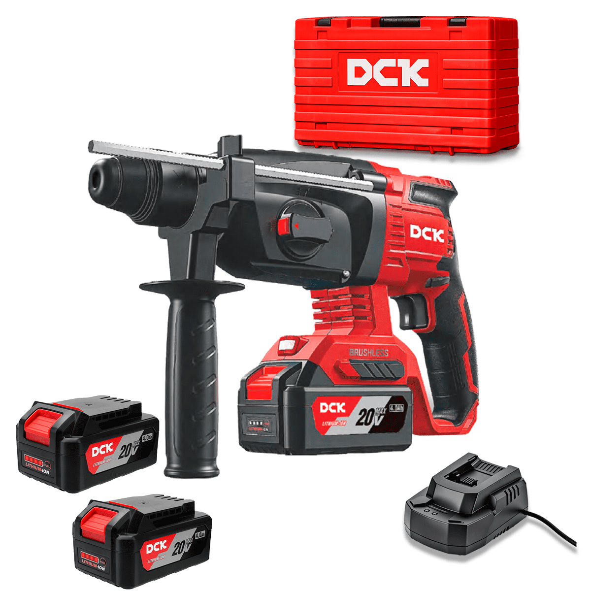 Rotomartillo Inalámbrico 2.8j Sds Plus Dck+ 2 Baterías 4ah Cargador 2a Y Maleta De Transporte