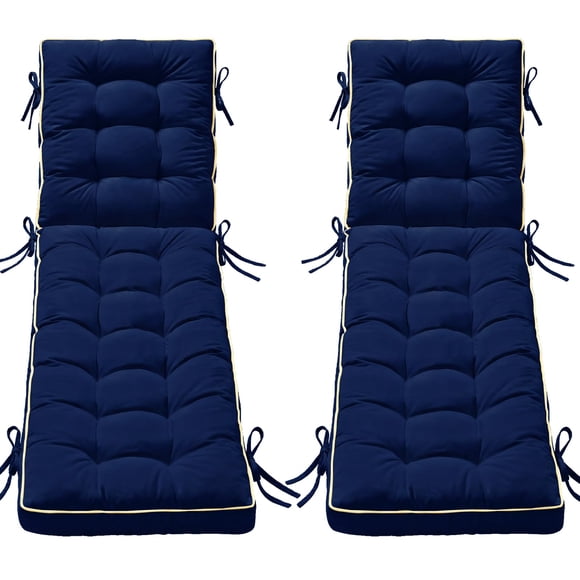 Cojín para chaise longue AMCATON, 2 unidades, 203 x 66 cm, azul