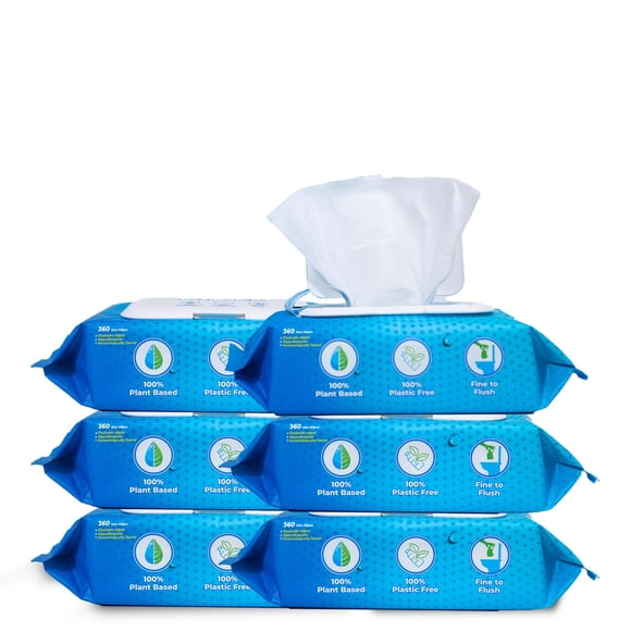Toallitas húmedas desechables Waywewipe, paquete de 6, 360 unidades