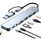 thumbnail image 1 of Hub USB tipo C y A Vakrny 8 en 1 4 USB lector SD/TF audio, 1 of 3