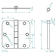 thumbnail image 5 of Pack 2 Bisagras Acero Odis 3,5”×3,5”×2,0mm Canto Redondo - Plata, 5 of 5