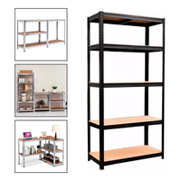 Genérico - 2 Estantes Metalico 180X90X40 Oficina Organizador Negro