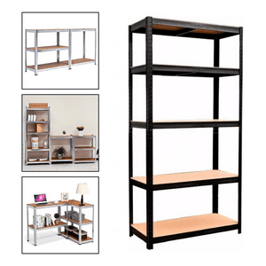 Genérico - 2 Estantes Metalico 180X90X40 Oficina Organizador Negro