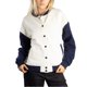 thumbnail image 1 of Jess por Meiko Chaqueta de Mujer Color Bloqueado Mangas Largas Botón a Presión Clásica Chaqueta Universitaria XS Beige, 1 of 5