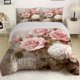 thumbnail image 1 of Rose And Hydrangea Floral Print Bedding Includes One Duvet Cover And Two Pillowcases Without Filling for Bedroom Hotel Guesthouse And Dormitory Use Soft And Ele, 1 of 1