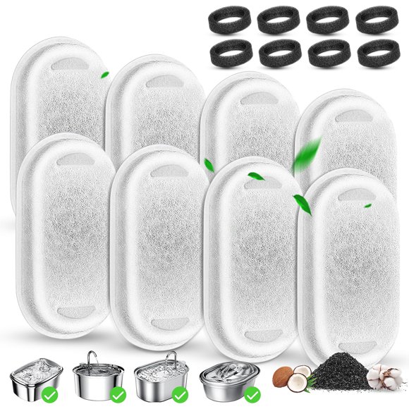 Filtro para Fuente de Agua para Gatos Beyolike 8 pzas + 8 Esponjas