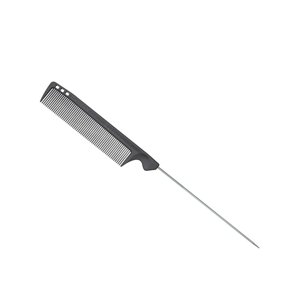 Olivia Garden - - Peine De Carbón Profesional De Diente Fino Y Mango Metálico