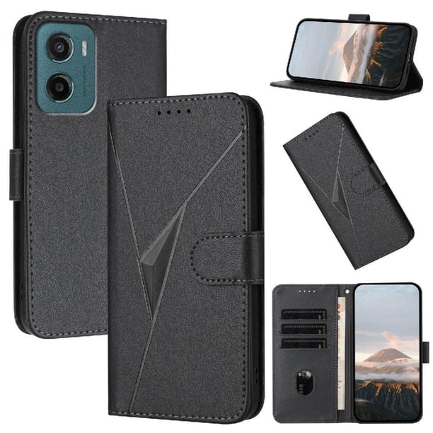 Funda Cartera Fibra de Carbono para Motorola MOTO G05 con Soporte y Cierre Magnético Negro