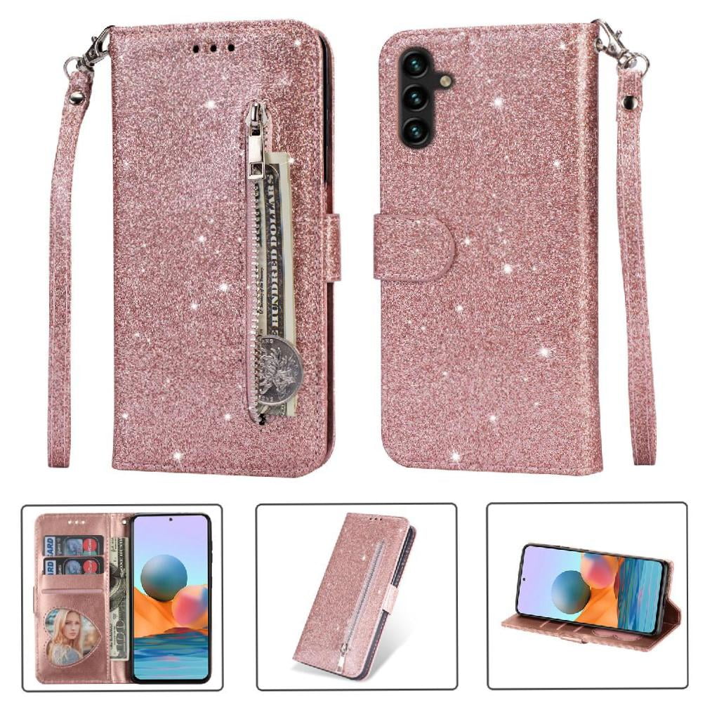 Funda Para Foxdock Elegante Funda Samsung Galaxy A14 5g Glitter Con Cremallera-ideal Para El Uso Diario