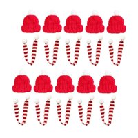 Bothyi - 10X Botellas De Jugo De Muñeco De Nieve Navidad 500Ml Transparente Para Escalada Camping Bufanda Roja Blanca