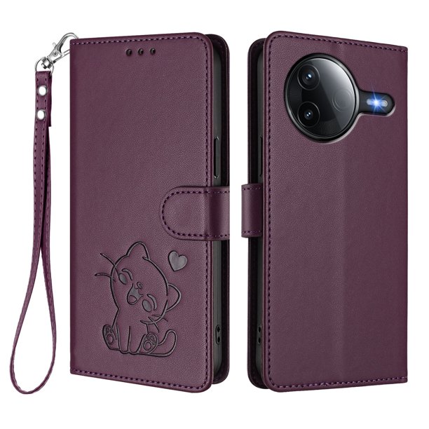 Funda Billetera con Espacio para Fotos para Xiaomi POCO F7 Pro, Morado Oscuro