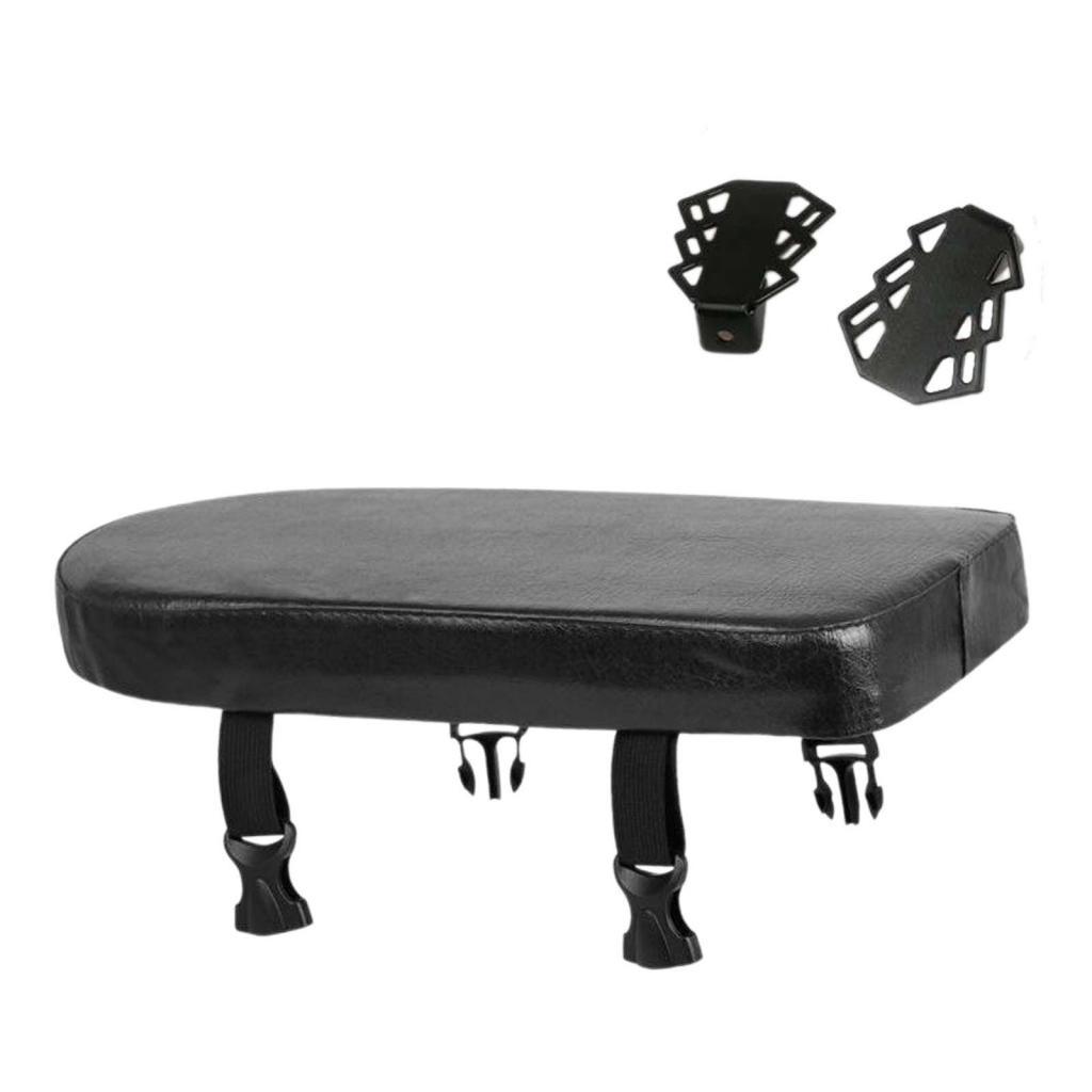 Magideal - Cojín Genérico Para Asiento Trasero De Bicicleta Con 1 Par De Reposapiés, Cojín De Repuesto Para Bicicleta De Montaña, Almohadilla Suave Para Sillín Negro