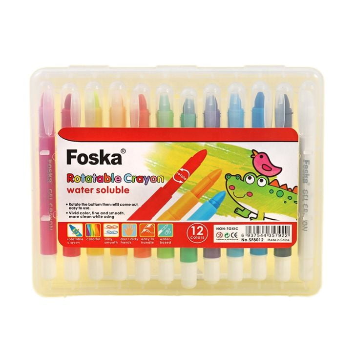 Foska Oats - Lapiz Témpera 12 Colores Retraíble Sf8012 Foska