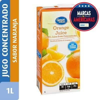 Jugo De Naranja Caja 1 L Great Value