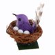 thumbnail image 4 of 1/6 casa de mu?ecas en miniatura nido de pájaros con huevos para hadas jardín decoración púrpura, 4 of 5